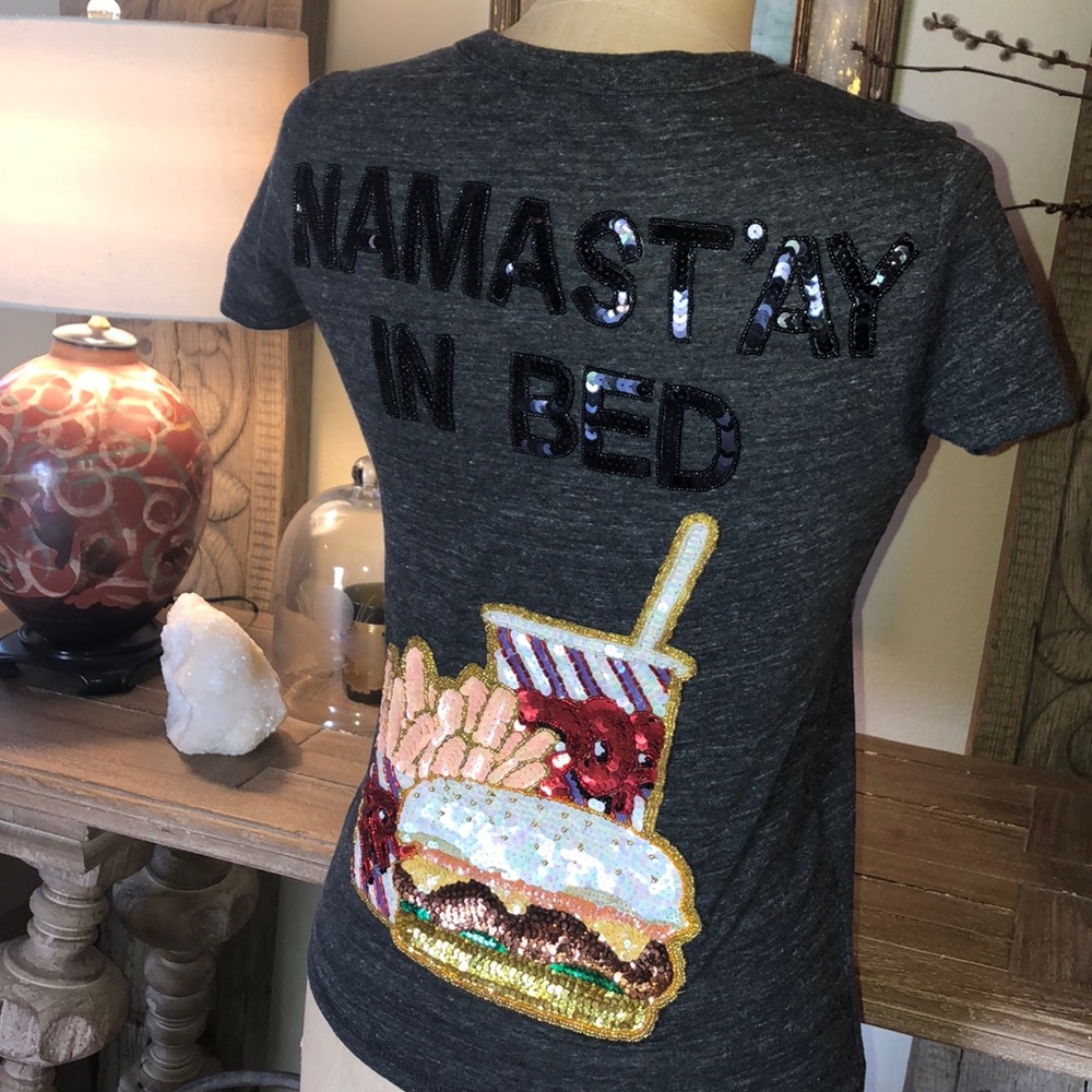Bow & Drape NYC ‘Namast’ay In Bed’ Beaded Top S